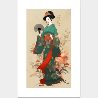 Japanese Lady in Kimono - No.5 Posters and Art